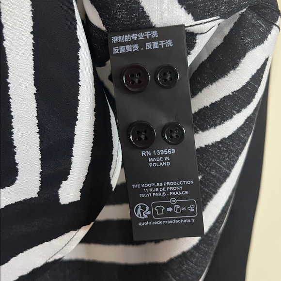 The Kooples Monochrome Zebra Pattern Shirt